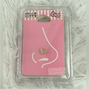 Hello Kitty Gold Nose Stud with Rhinestones L Shape EXCLUSIVE